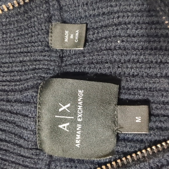 A|X Armani Exchange Mens Full Zip Black Cardigan Size Medium - Picture 6 of 9